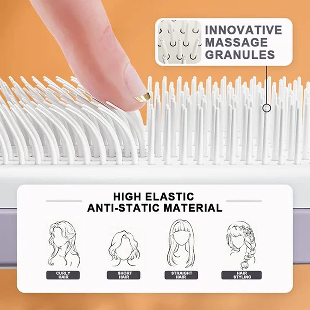 4 in 1 Self Cleaning Hair Brush New Self-Cleaning Anti-Static Massage Comb Scalable Rotate Lifting Self Cleaning Hairbrush