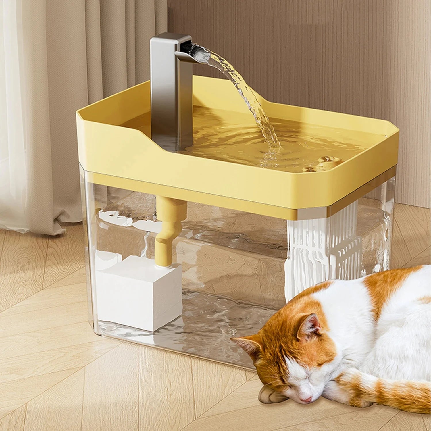 1.5L Cat Water Dispenser with Pump Filtered Water Mute Water Shortage Auto Power off Automatic Circulating Flow Drinker